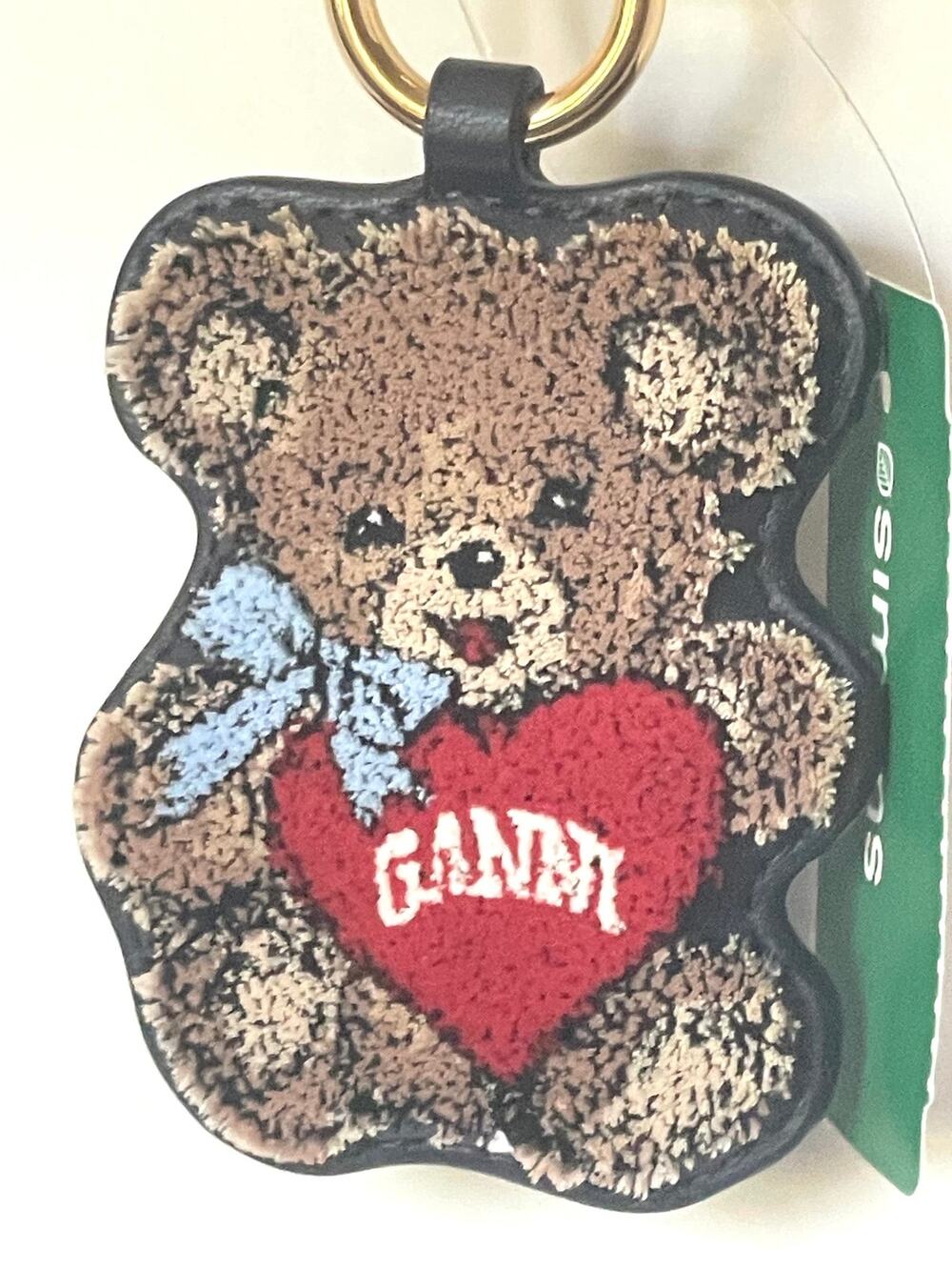 GANNI Joy Bear Keychain Black Brown Teddy Bag Charm